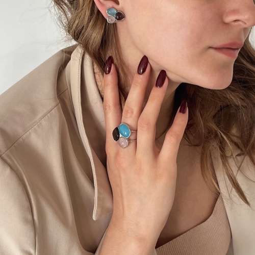 Кольцо Possebon Azul, Q.Roze, Obs Fume, K0178.20.7.11 S фото 4